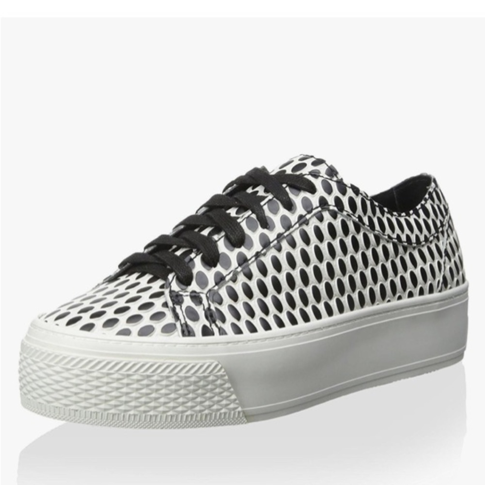 LOEFFLER RANDALL Lace-Up Platform Sneaker Embossed Leather SZ 9 Preppy Luxury